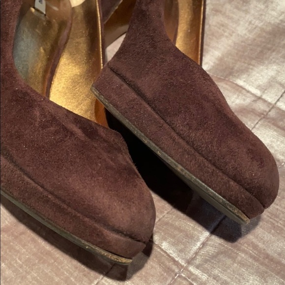 Miu MIU Brown Suede Platform Pumps - Picture 6 of 14